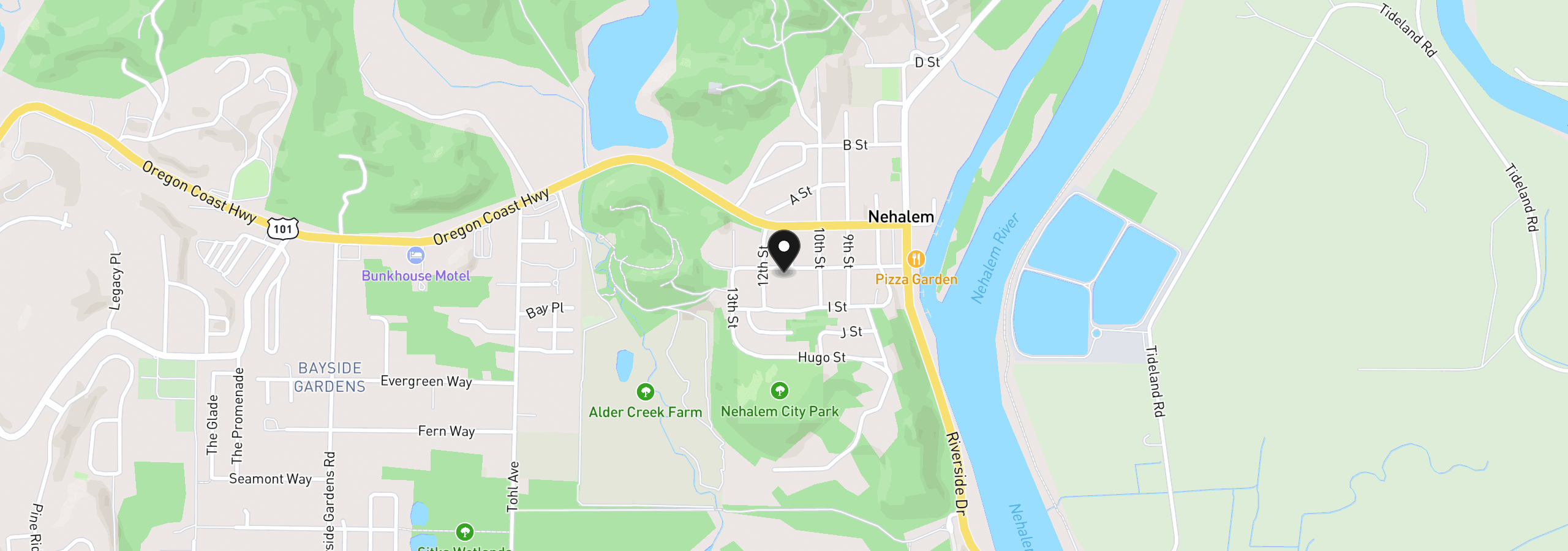 Map showing the location of 12665 Tohls St, Nehalem, OR 97131