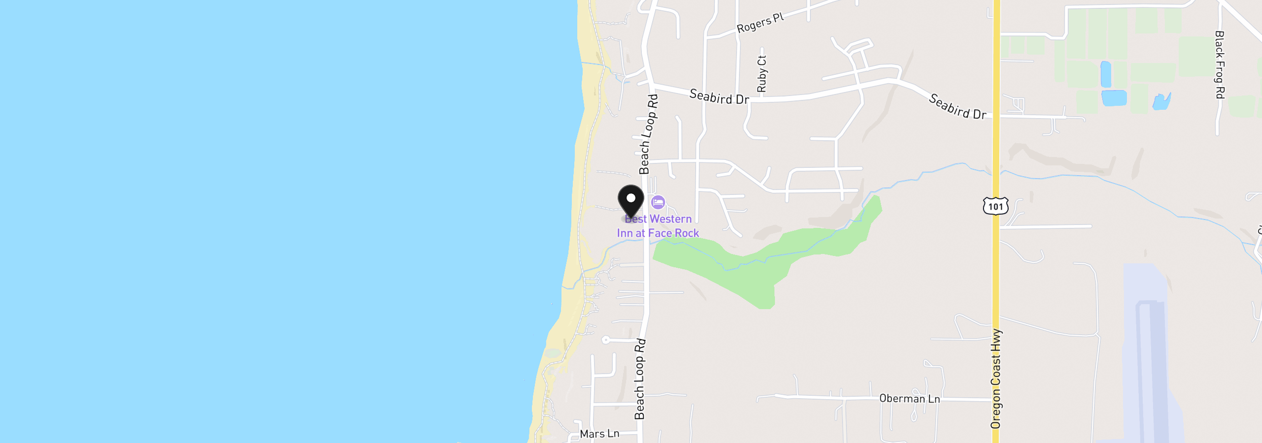 Map showing the location of 3356 Beach Loop Drive, Bandon, OR 97411