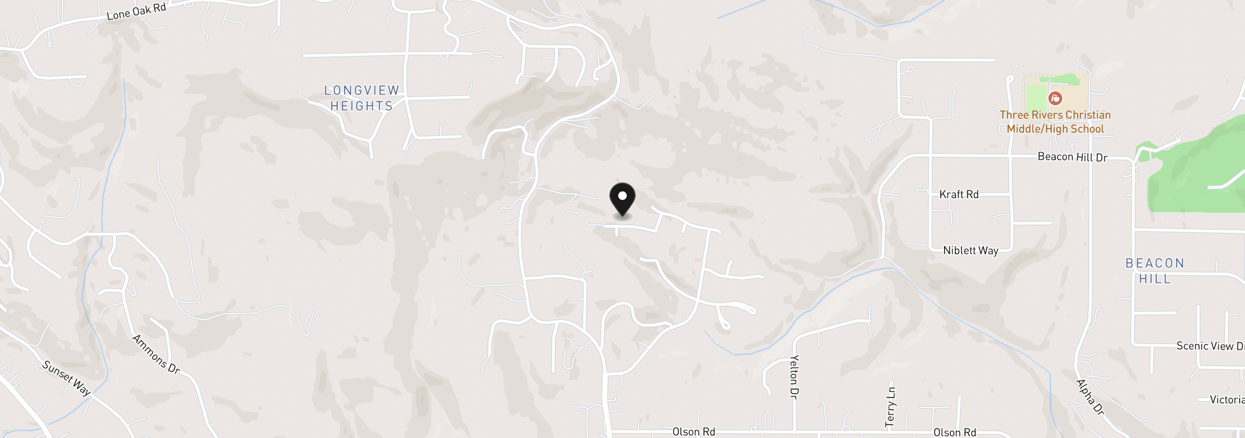 Map showing the location of 132 Alta Vista Rd, Longview, Wa 98632