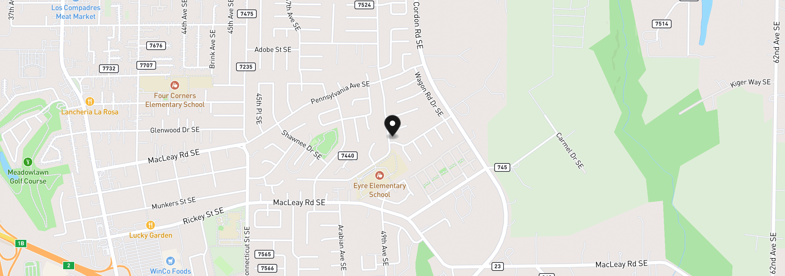 Map showing the location of 778 49th Ave, Salem, OR 97317