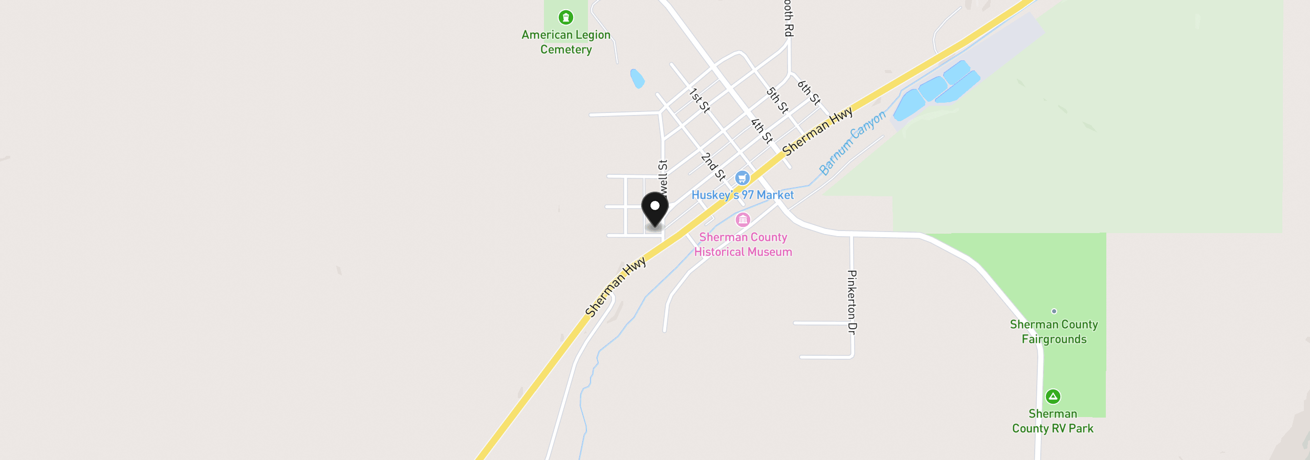 Map showing the location of 103 Bidwell St, Moro, OR 97039