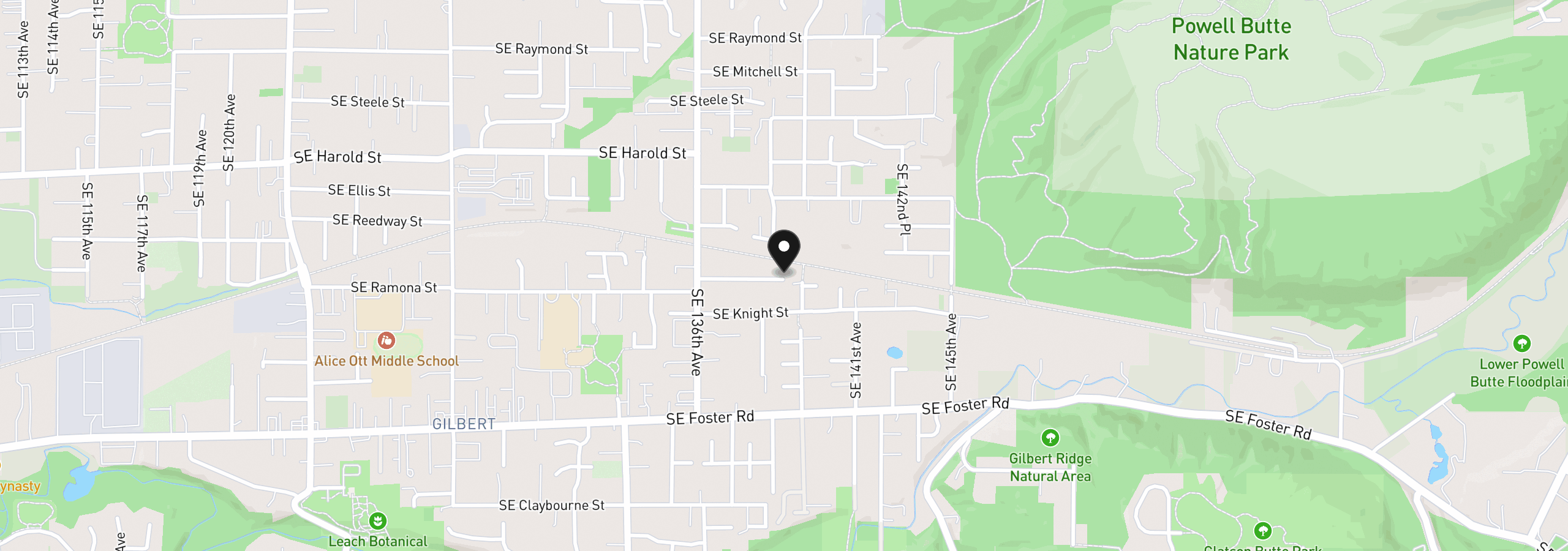 Map showing the location of SE Ramona St, Portland, OR 97236