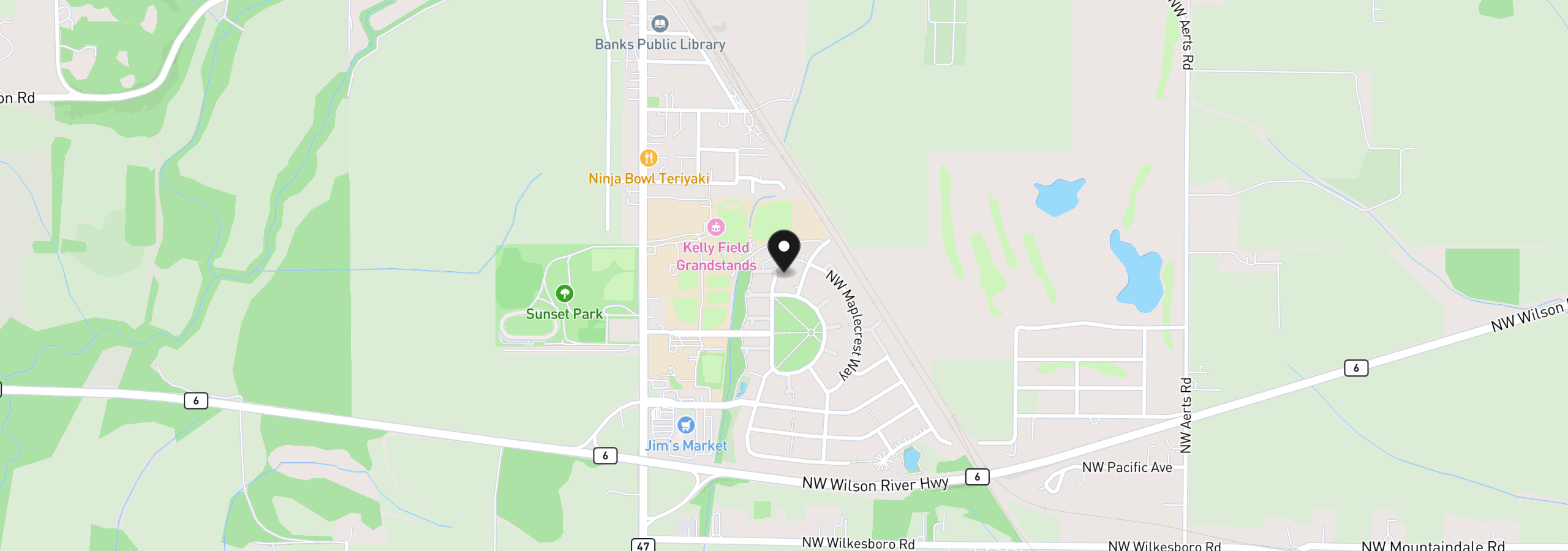 Map showing the location of 12828 NW Jarvis Pl, Banks, OR 97106