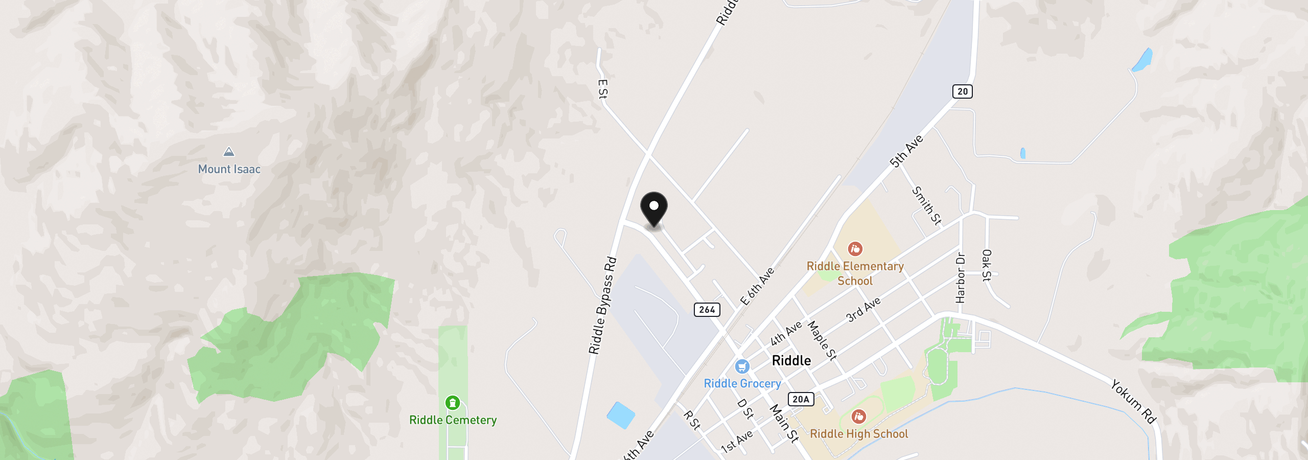 Map showing the location of 736 Penny Ln, Riddle, OR 97469