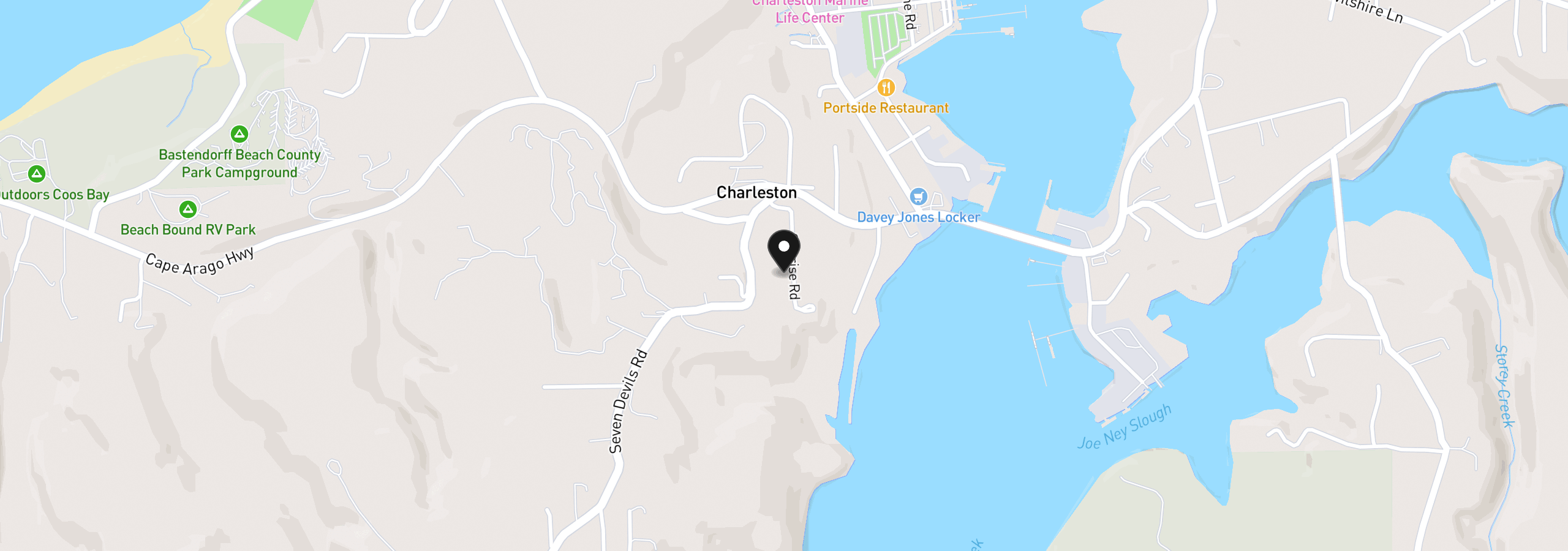 Map showing the location of 63234 Sunrise Rd, Coos Bay, OR 97420