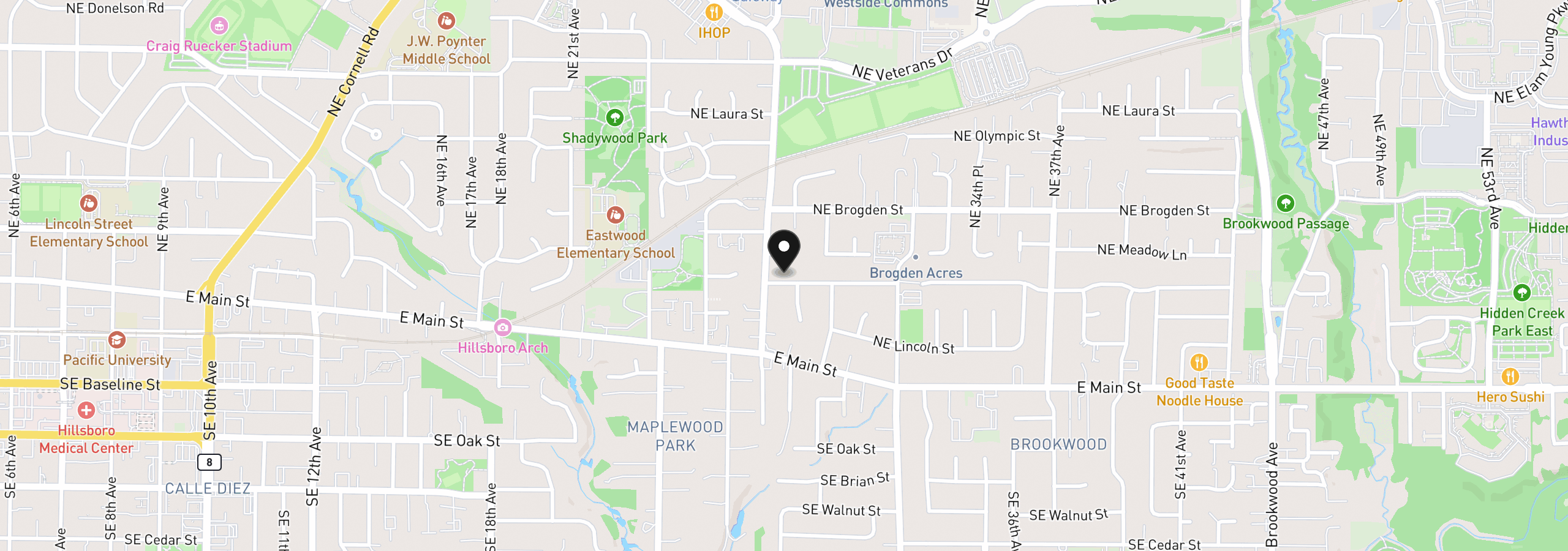 Map showing the location of 2867 NE Azalea St, Hillsboro, OR 97124