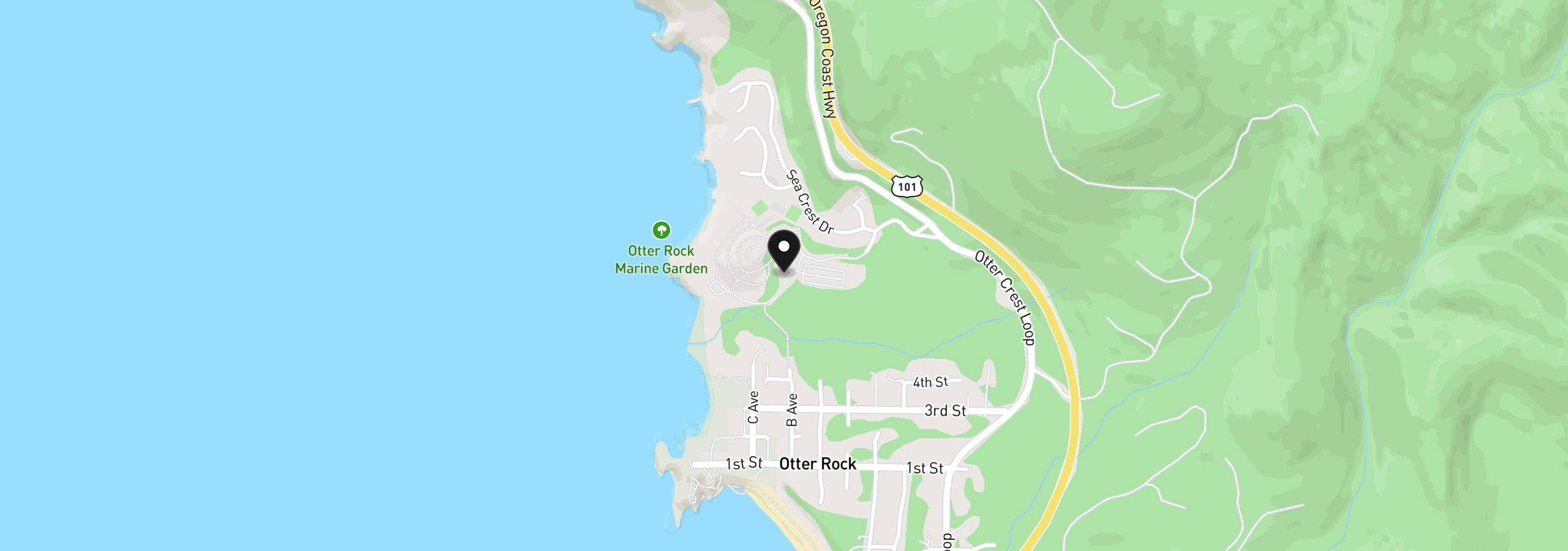 Map showing the location of 301 Otter Crest Loop 176/177, Otter Rock, OR 97369
