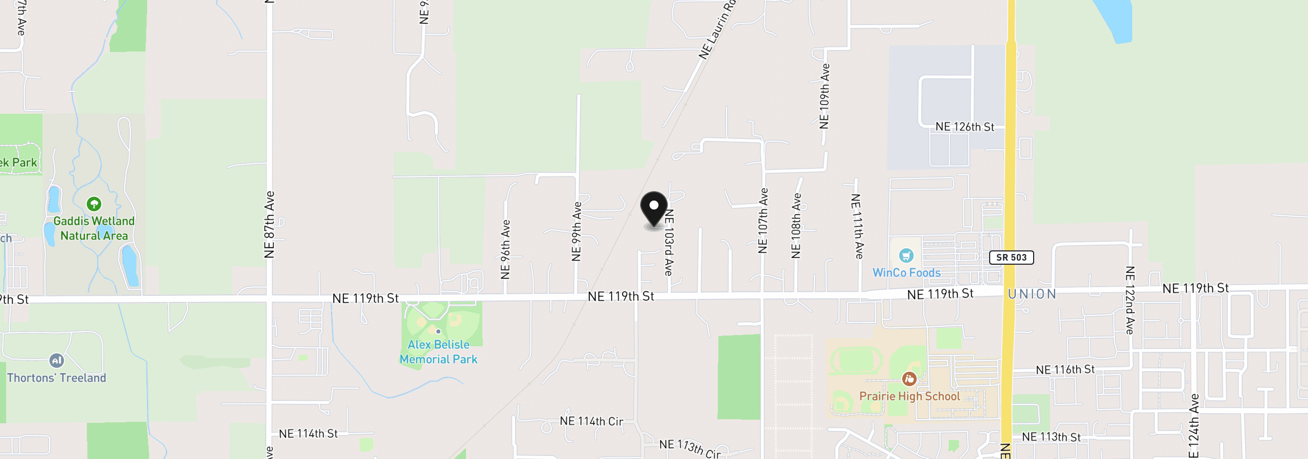 Map showing the location of 12200 NE 103rd Ave, Vancouver, Wa 98662