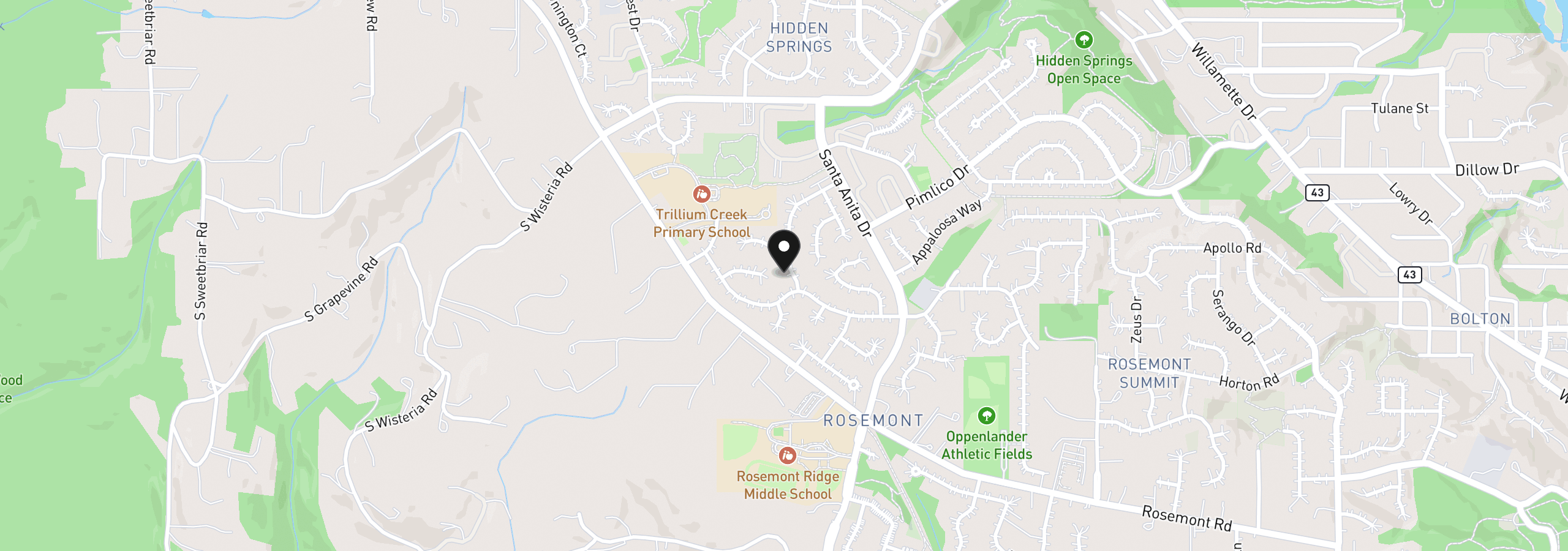 Map showing the location of 2104 Club House Dr, West Linn, OR 97068