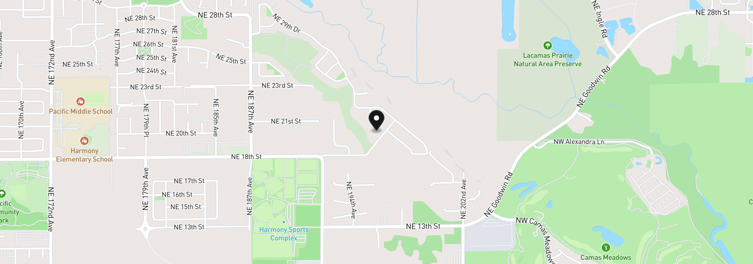 Map showing the location of 19514 NE 21 St, Vancouver, Wa 98684