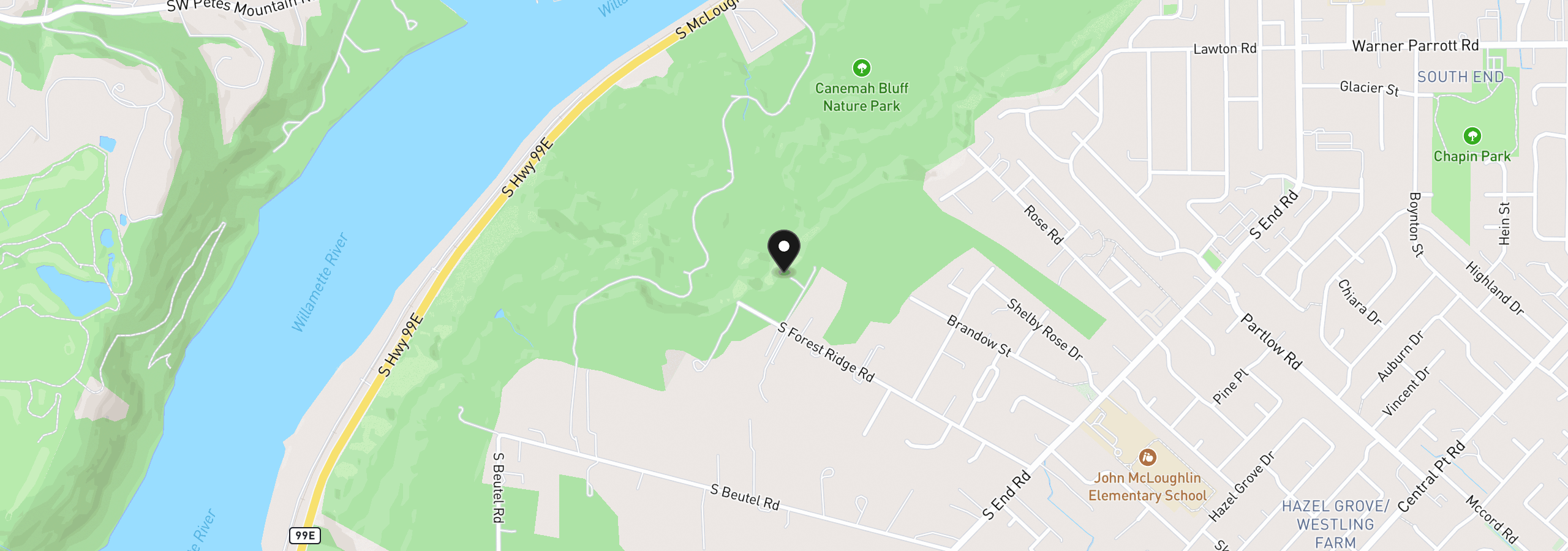Map showing the location of 10977 S Forest Ridge Rd, Oregon City, OR 97045