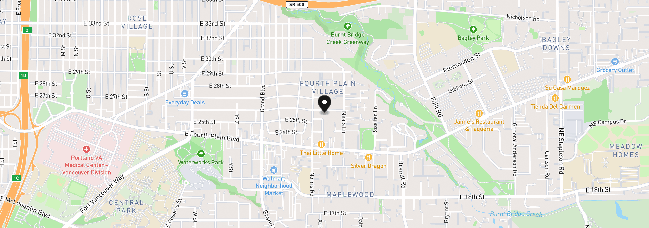 Map showing the location of 3217 E 26th St, Vancouver, Wa 98661
