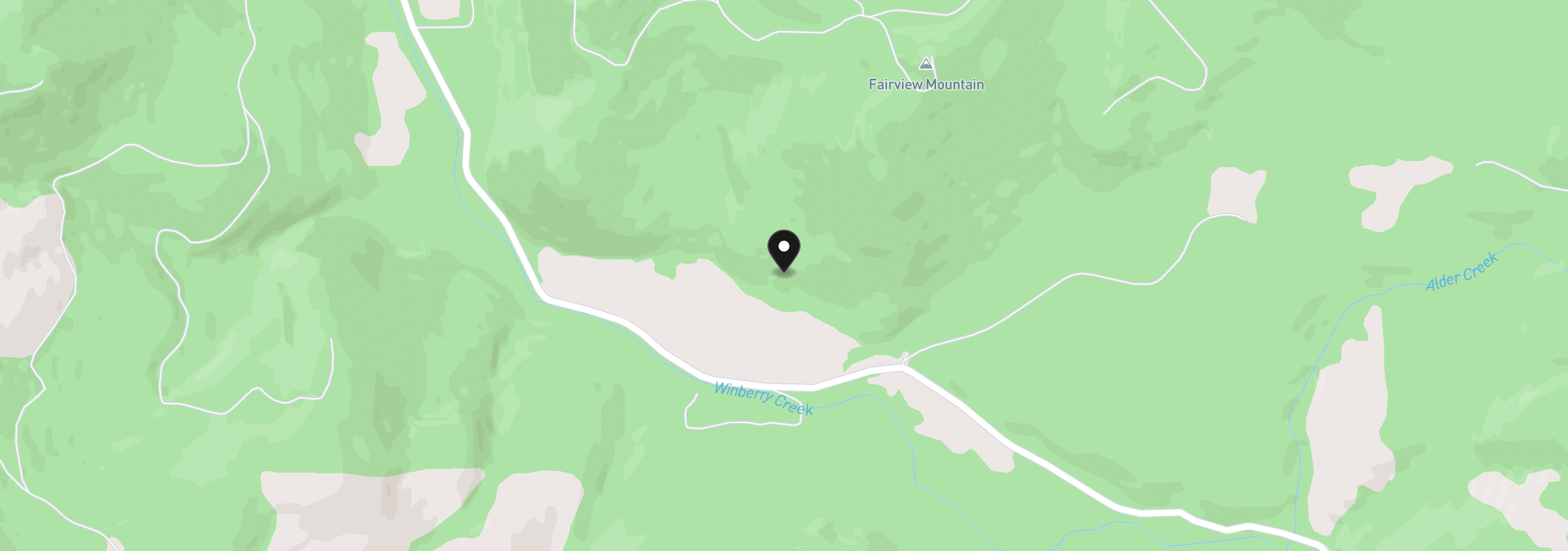 Map showing the location of 42647 Winberry Creek Rd, Fall Creek, OR 97438
