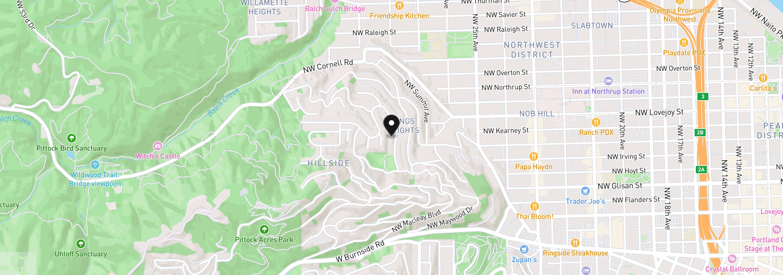 Map showing the location of 745 NW Culpepper Ter, Portland, OR 97210