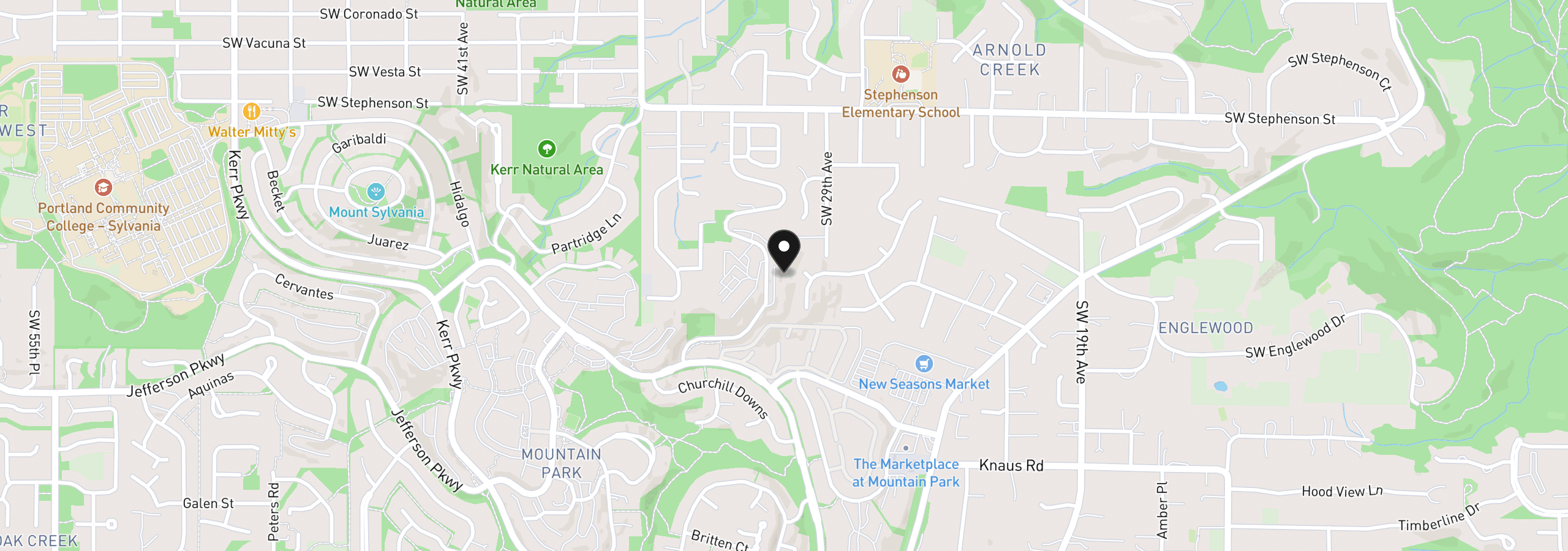 Map showing the location of 44 Eagle Crest Dr 26, Lake Oswego, OR 97035