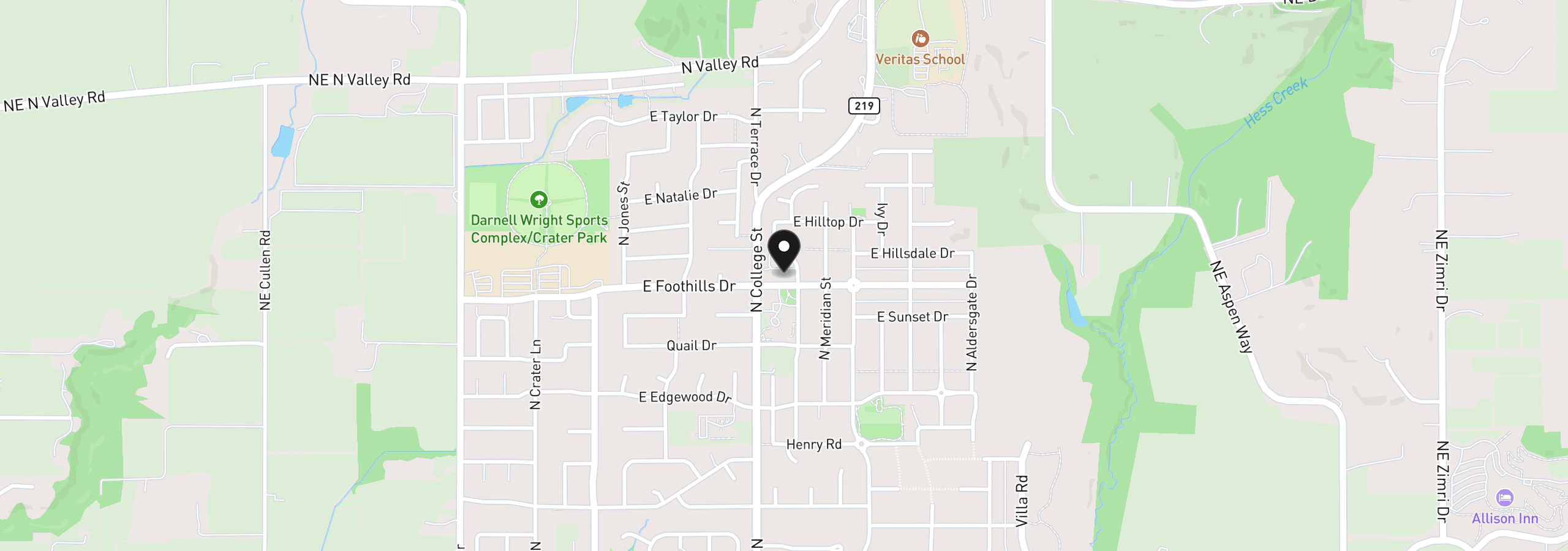Map showing the location of 729 E Foothills Dr, Newberg, OR 97132