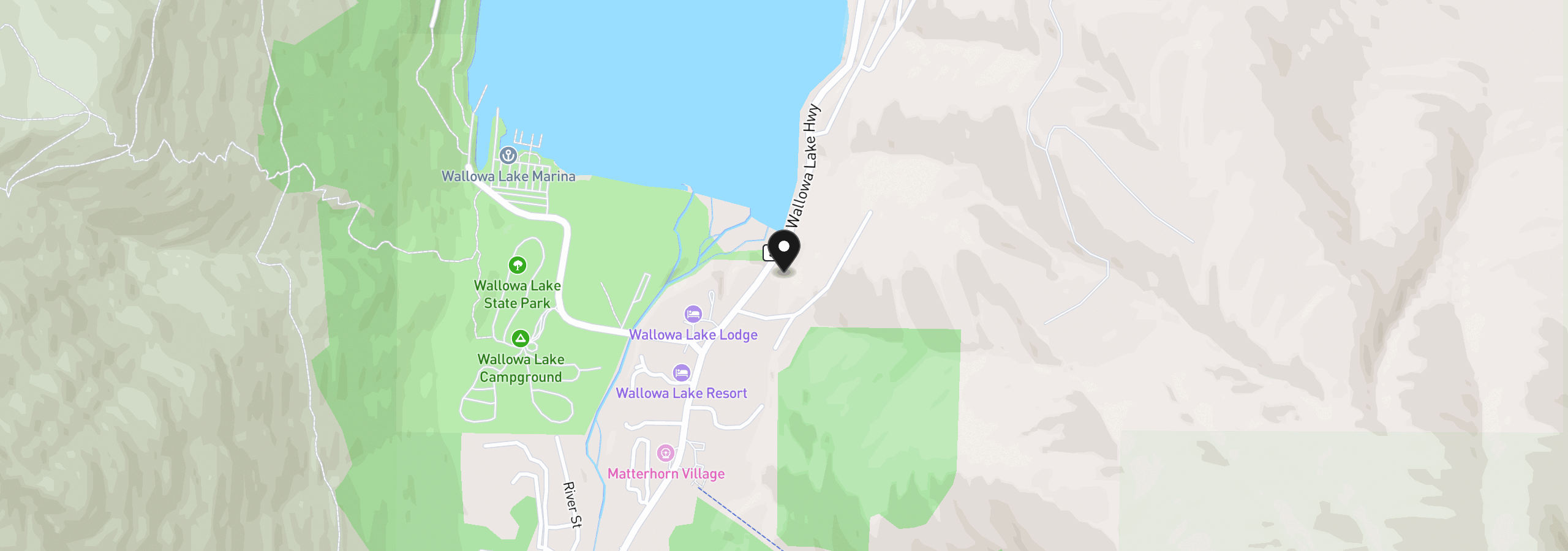 Map showing the location of 0 Forest Dell Rd, Joseph, OR 97846