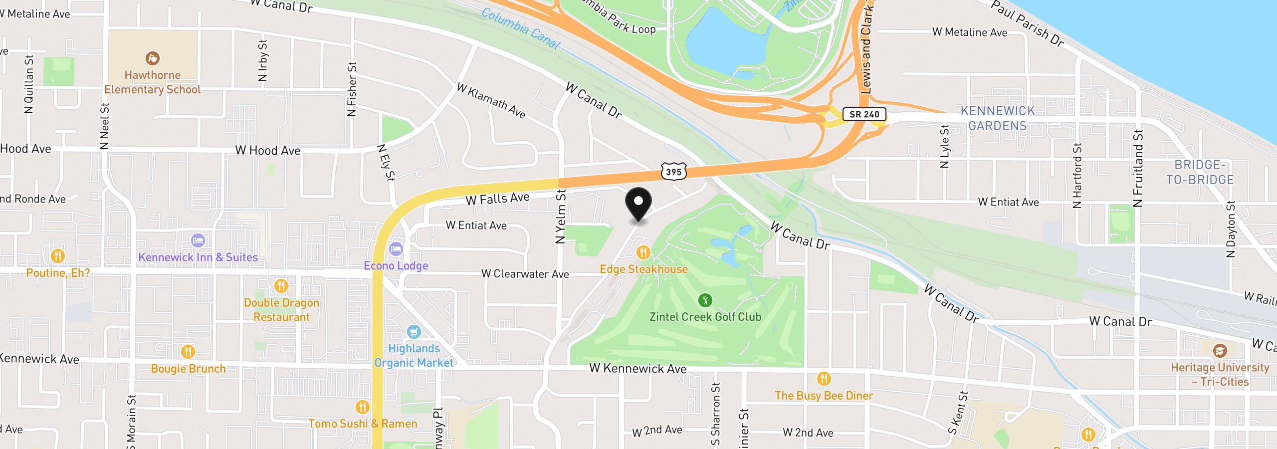 Map showing the location of 428 N Underwood St, Kennewick, Wa 99336