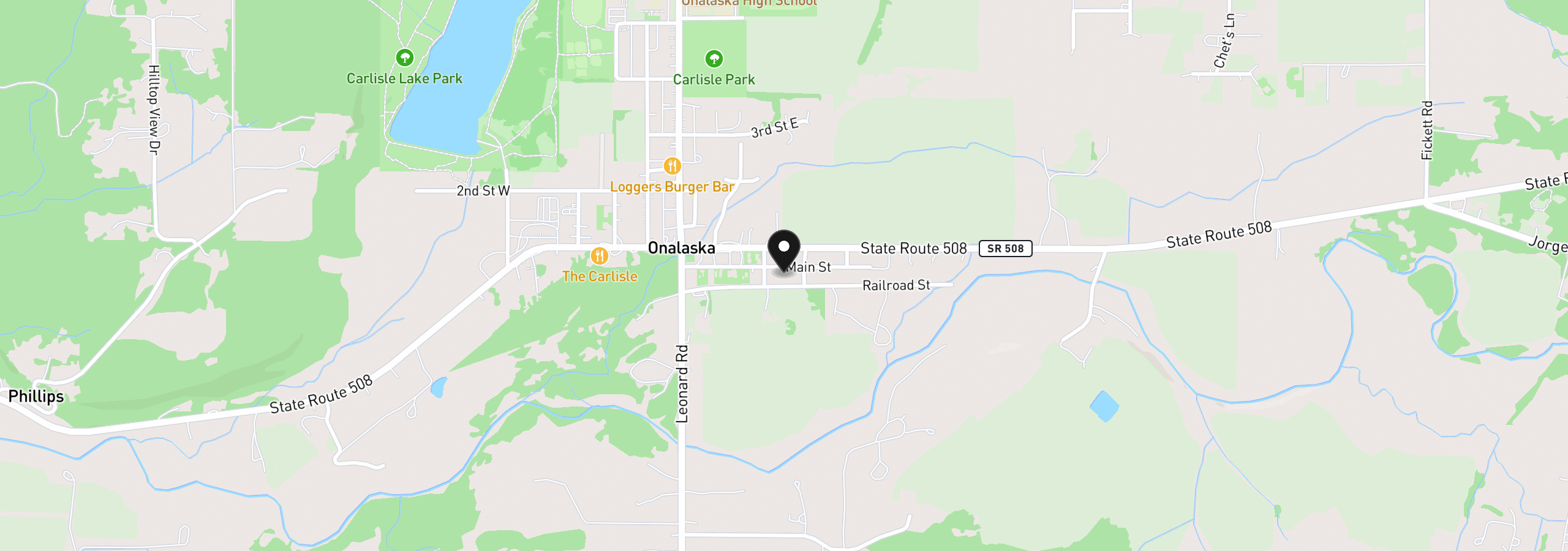 Map showing the location of 342 Main St, Onalaska, Wa 98570