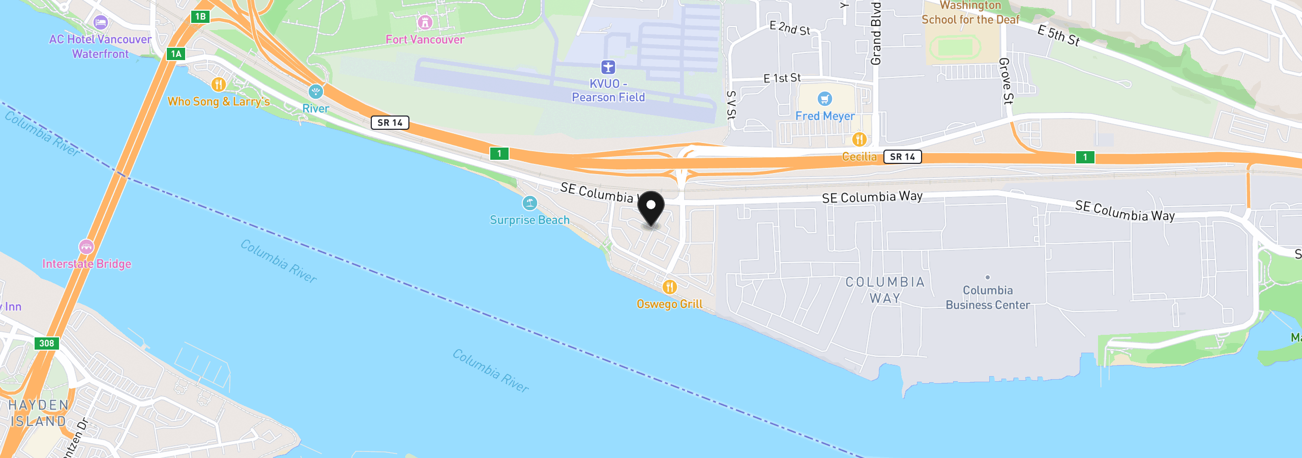 Map showing the location of 1815 SE Cutter Ln, Vancouver, Wa 98661