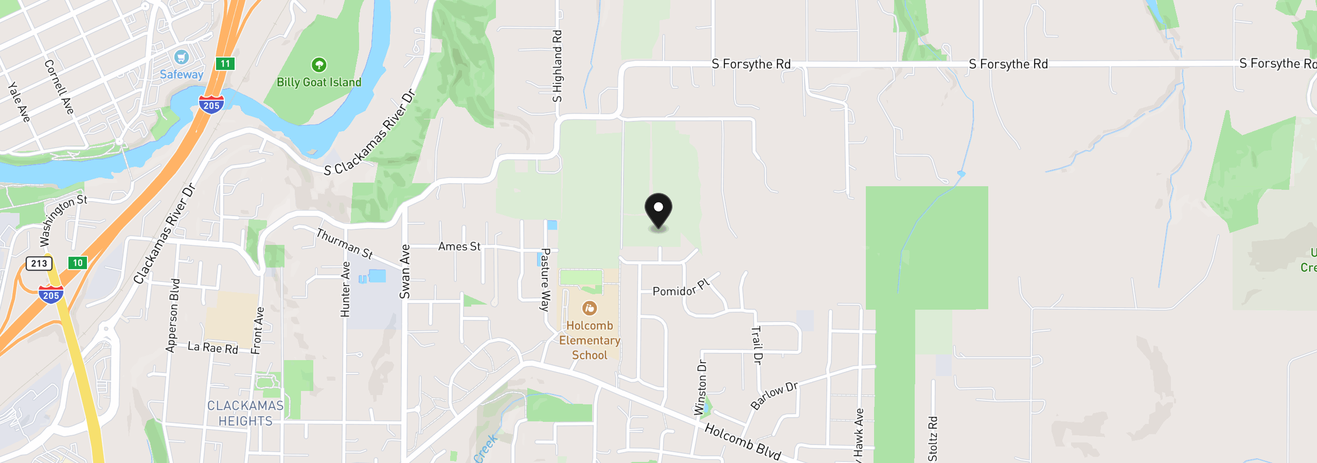 Map showing the location of 15695 S Herbst Ln, Oregon City, OR 97045