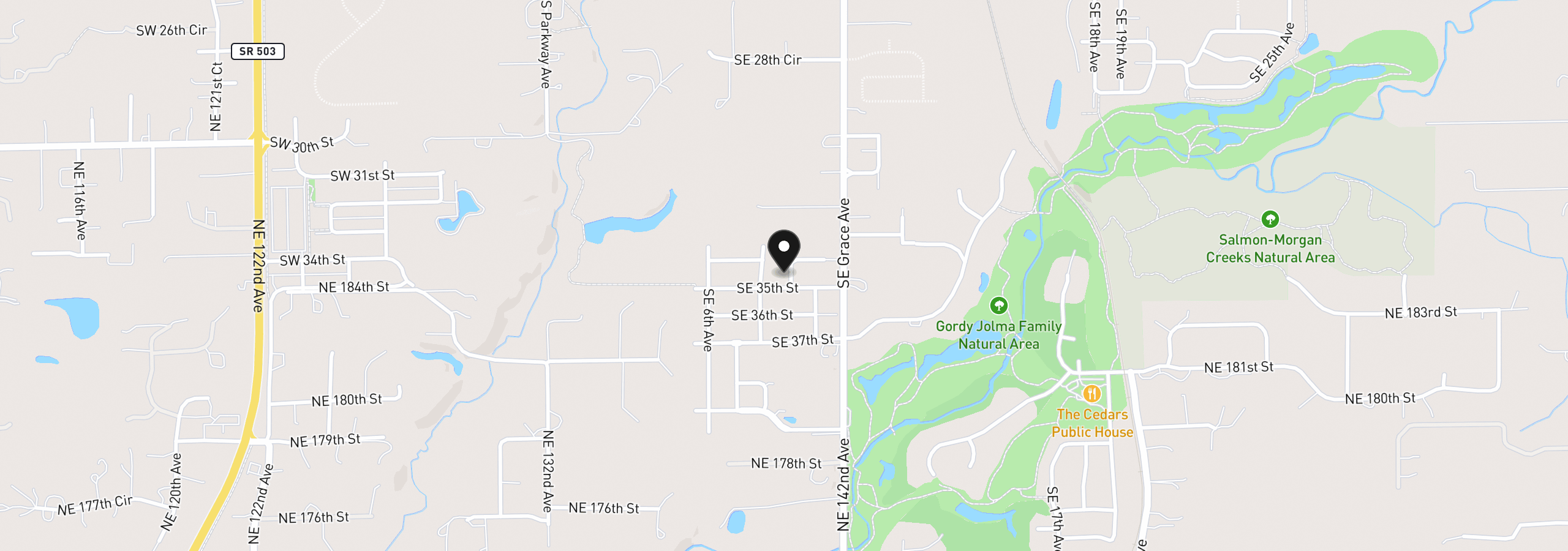 Map showing the location of 3319 SE 8th Ave, Battle Ground, Wa 98604