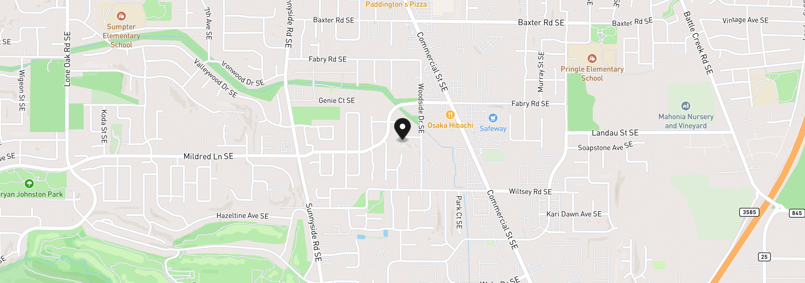 Map showing the location of 1340 Classico Ct SE, Salem, OR 97306