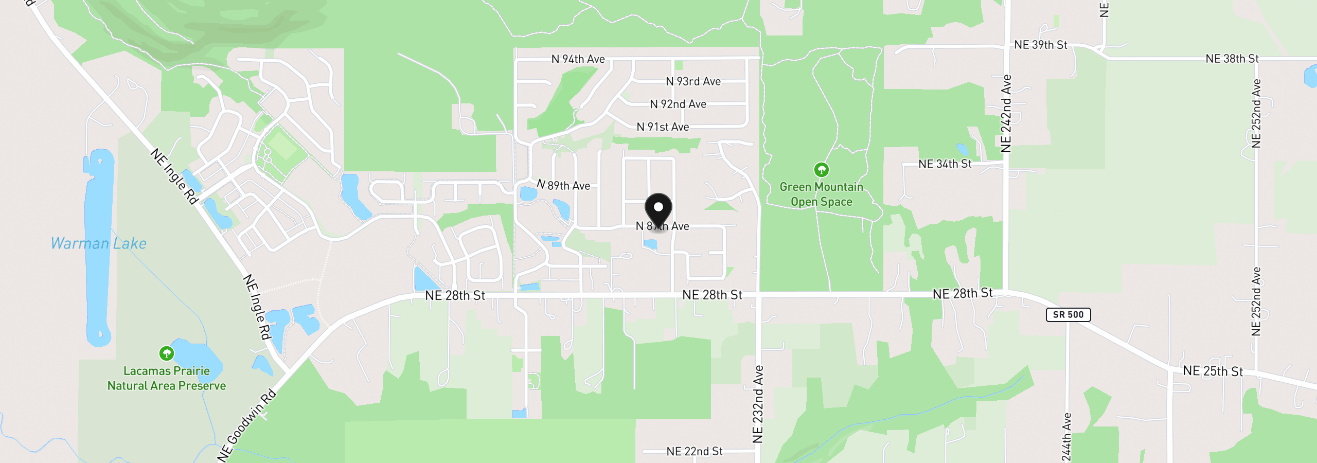 Map showing the location of 5562 N 88th Ave, Camas, Wa 98607