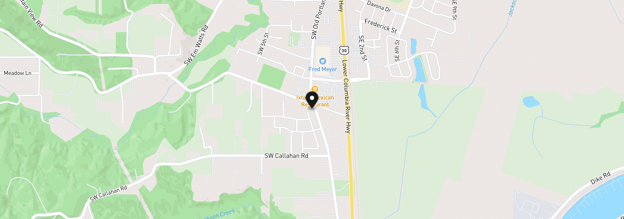 Map showing the location of 51276 SW Rembrandt Dr, Scappoose, OR 97056