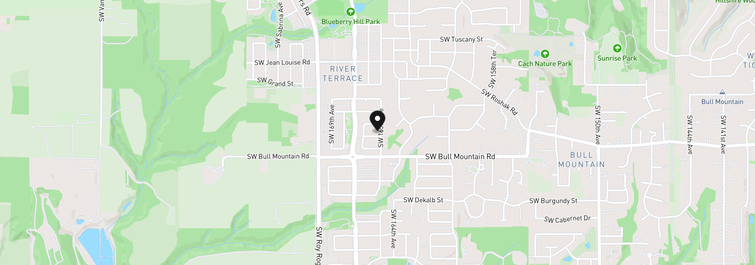 Map showing the location of 16561 SW Botany Bay Ln, Portland, OR 97224