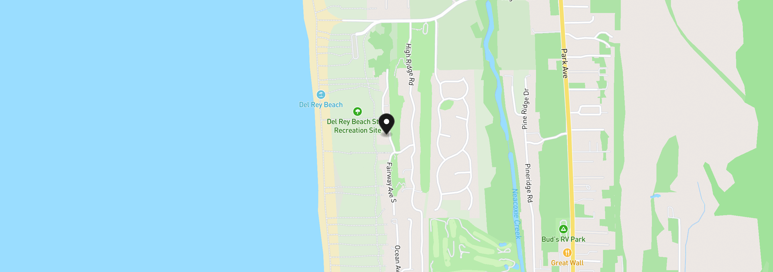 Map showing the location of 4930 Fairway Ave, Gearhart, OR 97138
