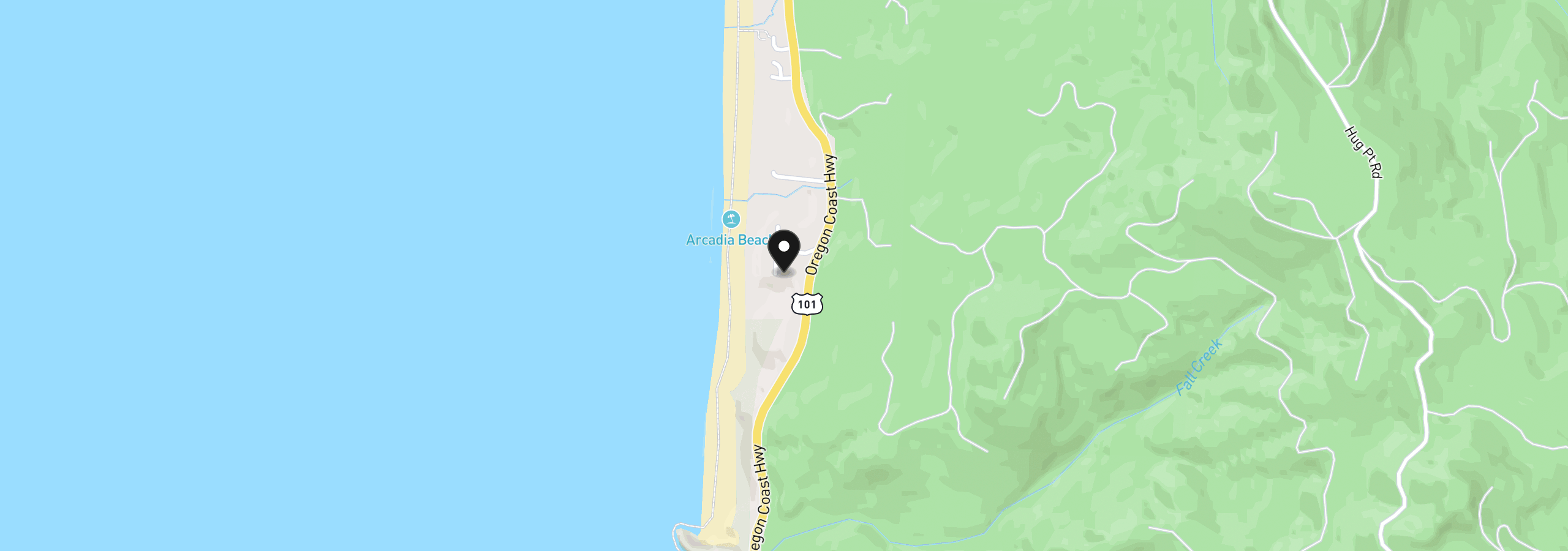 Map showing the location of 32064 Grand Ln, Arch Cape, OR 97102