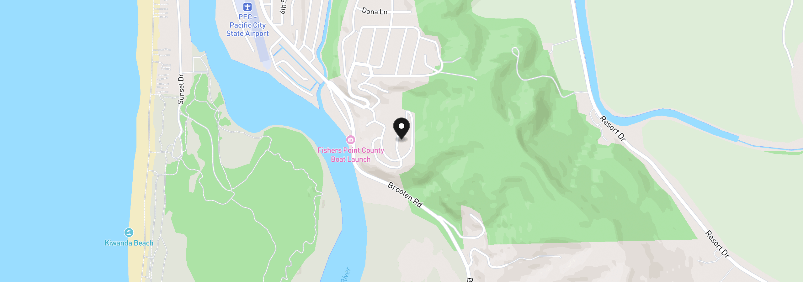 Map showing the location of 7835 Brooten Mountain Loop, Pacific City, OR 97135