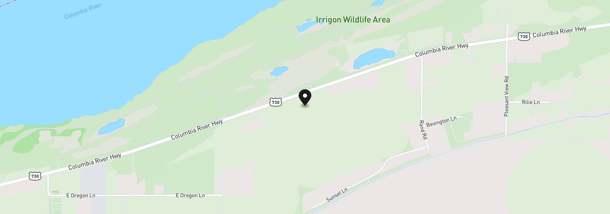 Map showing the location of 3 Parcels Hwy 730, Irrigon, OR 97844