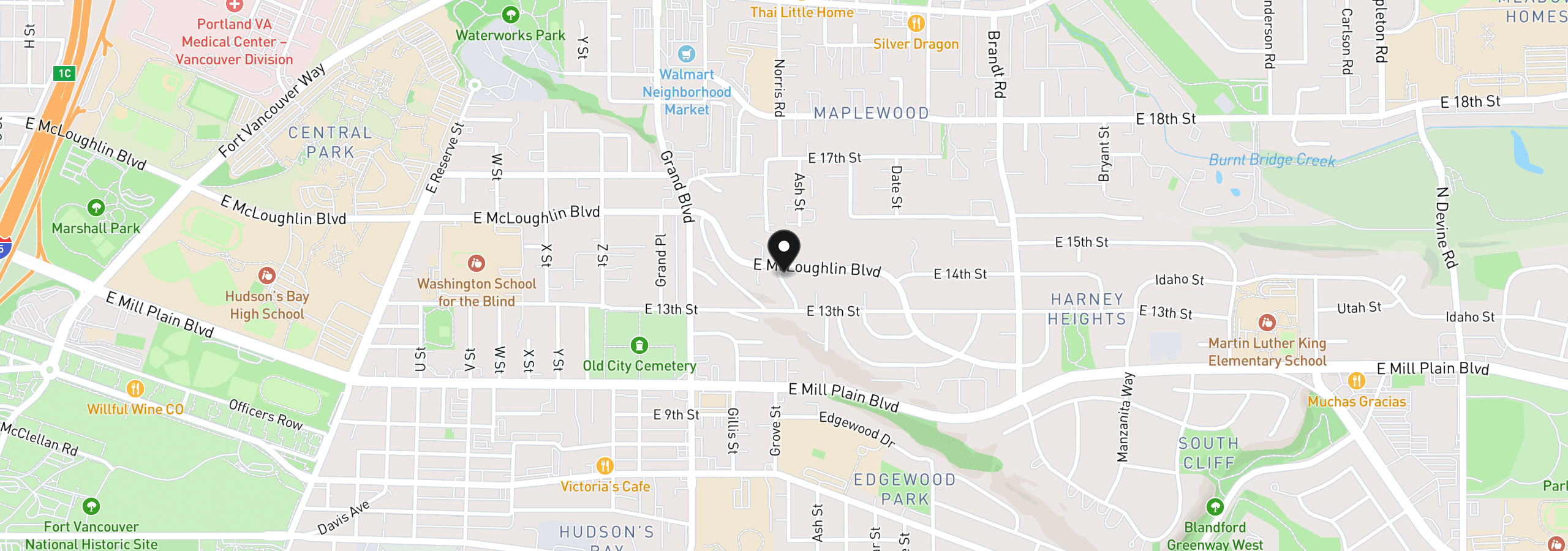 Map showing the location of 1311 E 32nd Ave, Vancouver, Wa 98661