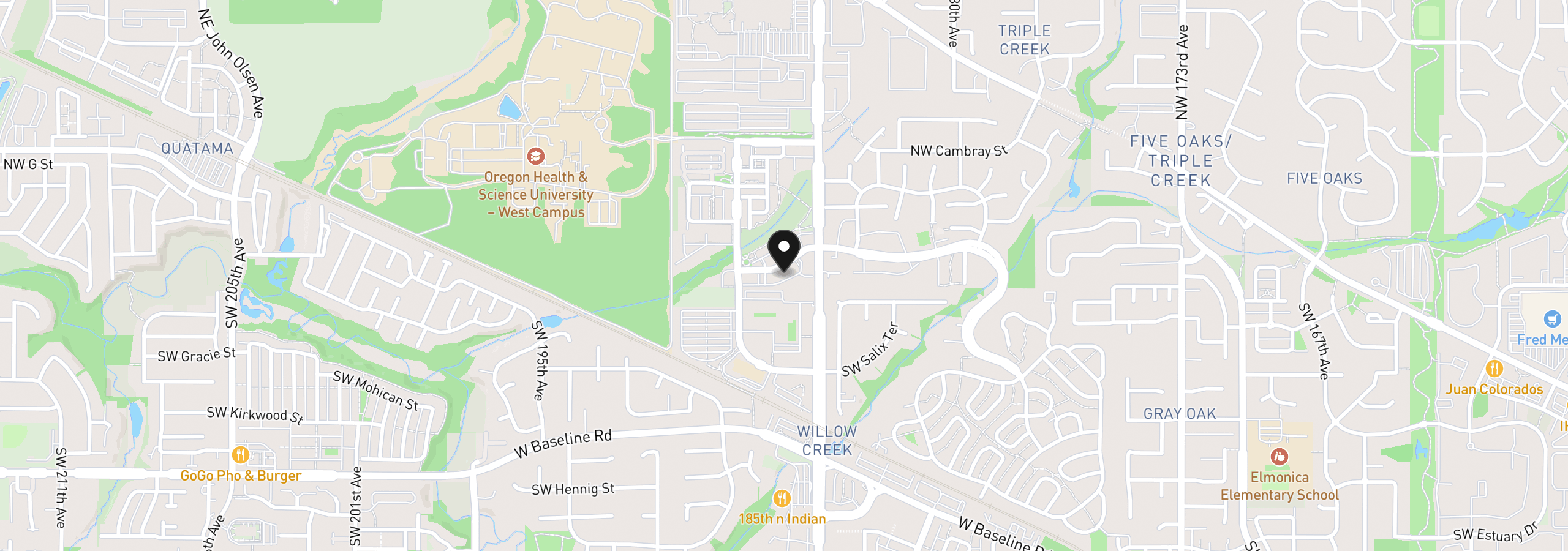 Map showing the location of 10781 NE Red Wing Way 204, Hillsboro, OR 97006