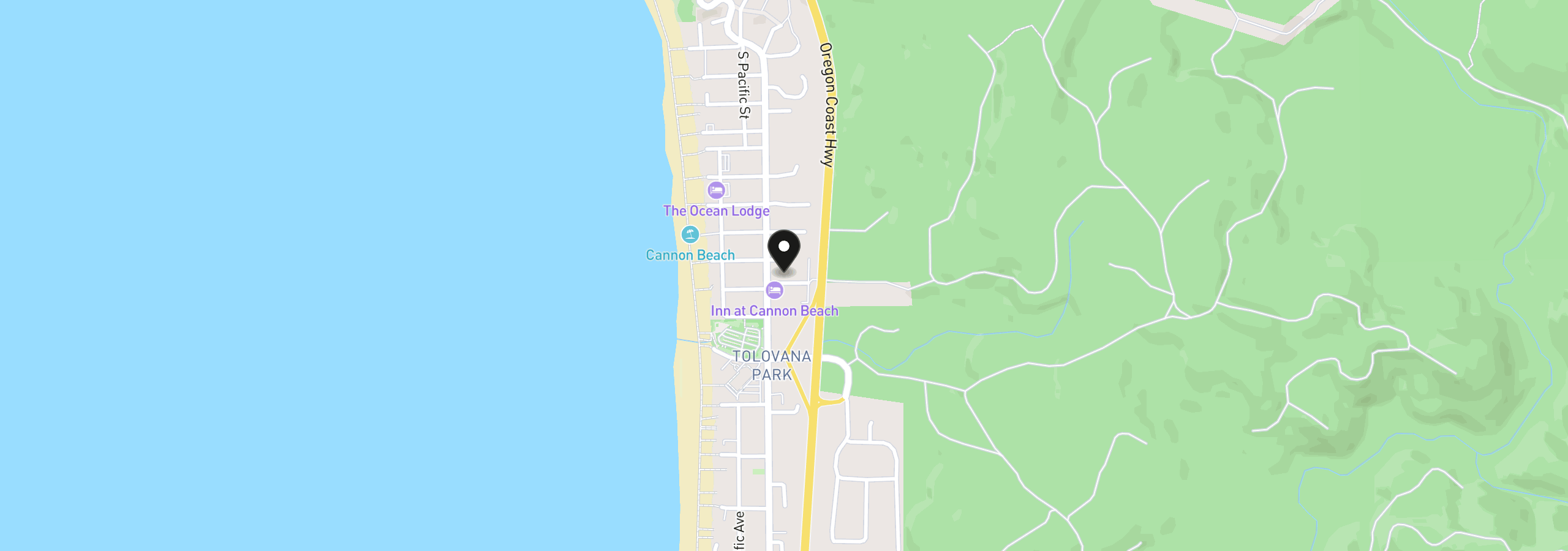 Map showing the location of 132 E Surfcrest Ave B2-K, Cannon Beach, OR 97110