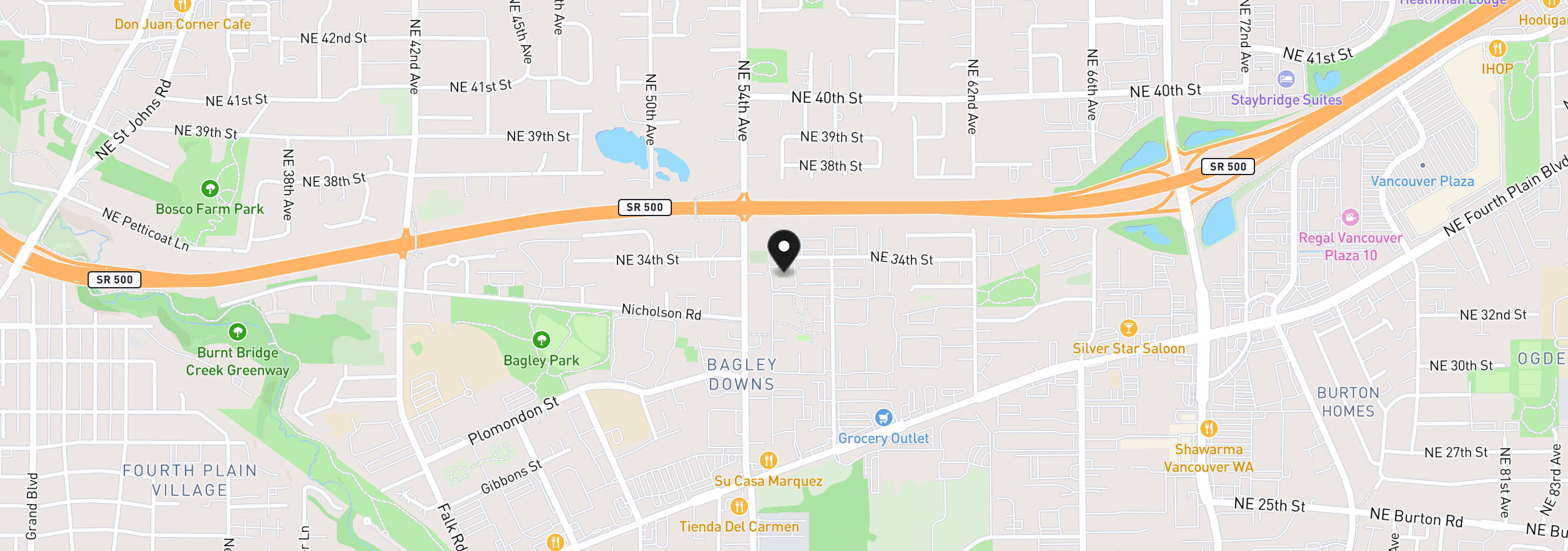 Map showing the location of 5417 NE 34th St 30(H), Vancouver, Wa 98661