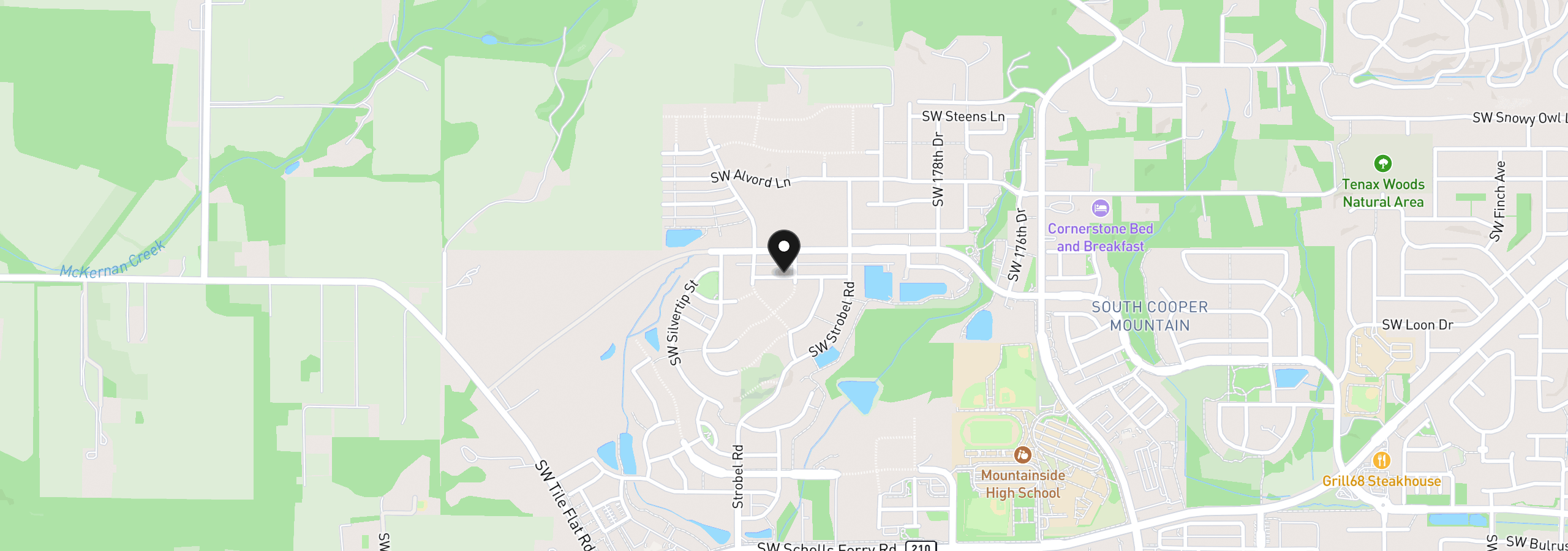 Map showing the location of 18330 SW Aspen Butte Ln 14-3, Beaverton, OR 97007