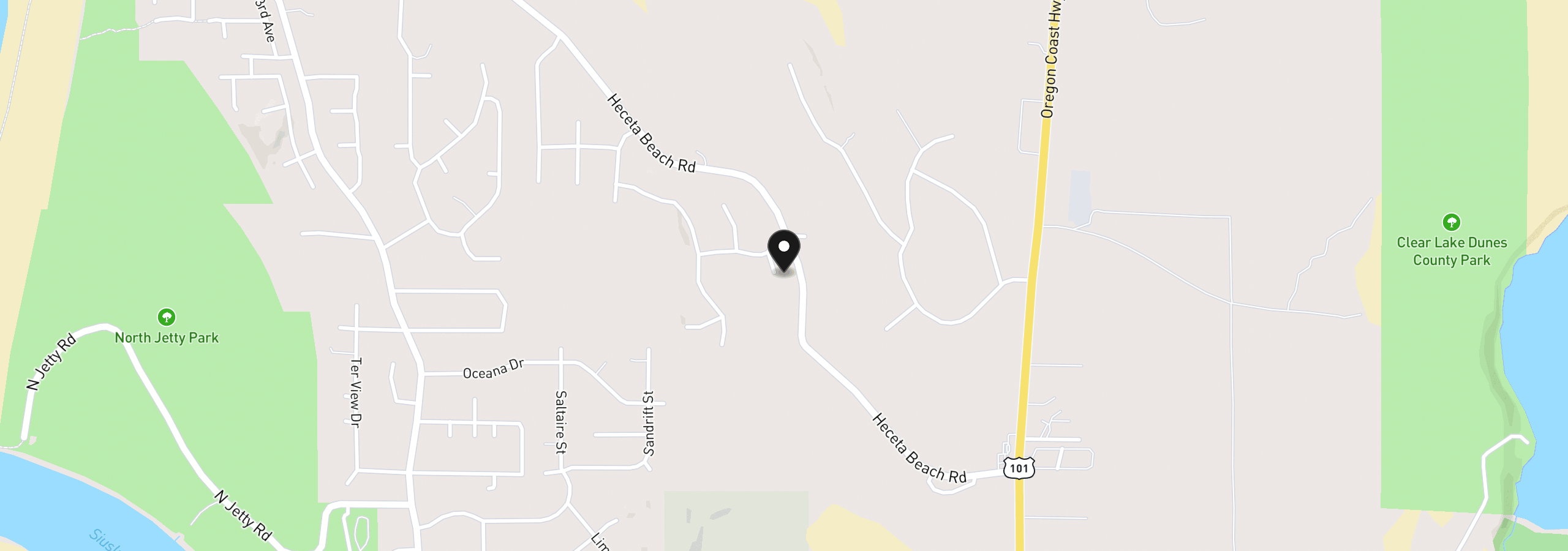 Map showing the location of 87925 S Wood Lake Way, Florence, OR 97439