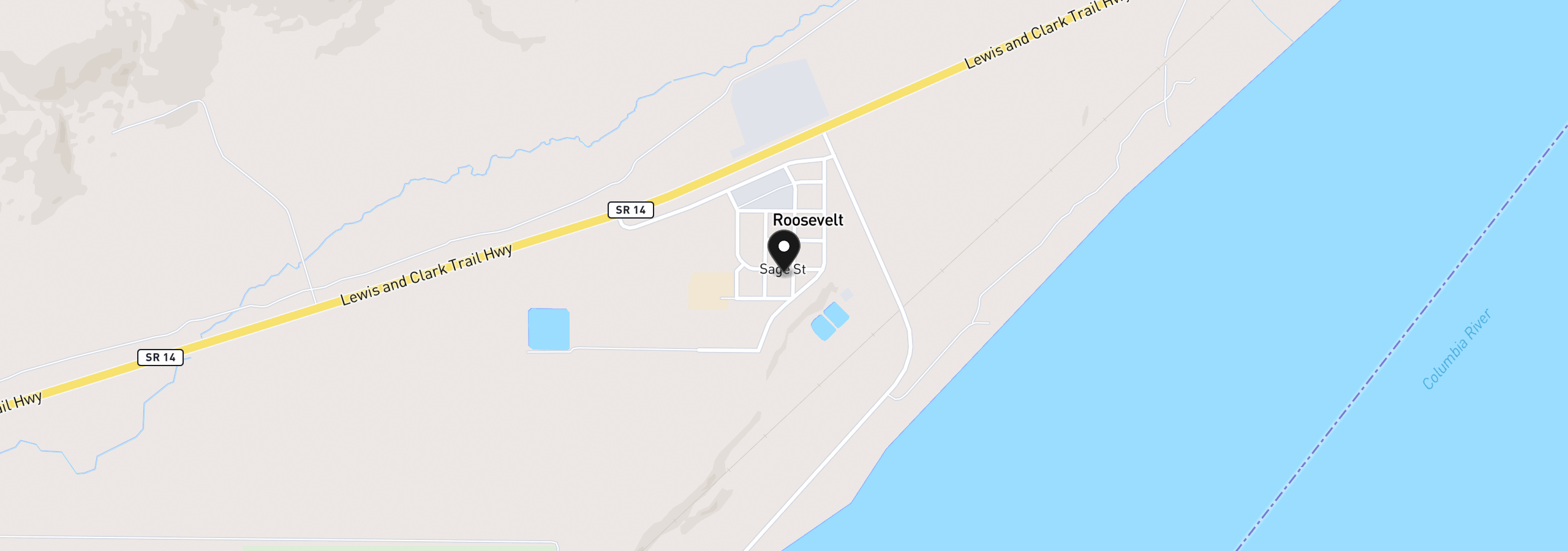 Map showing the location of 206 Sage St, Roosevelt, Wa 99356