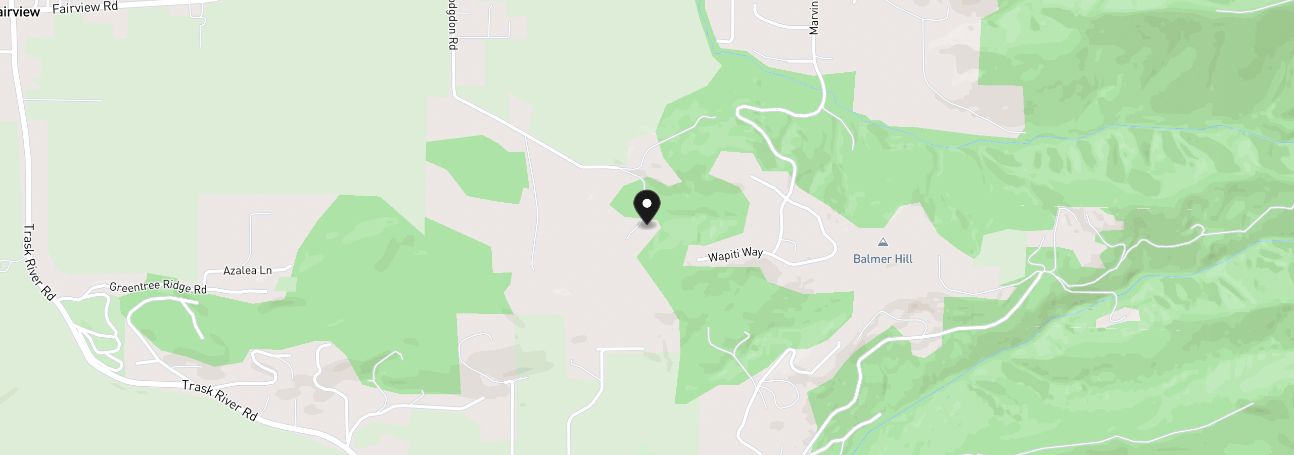 Map showing the location of 850 Hodgdon Rd, Tillamook, OR 97141