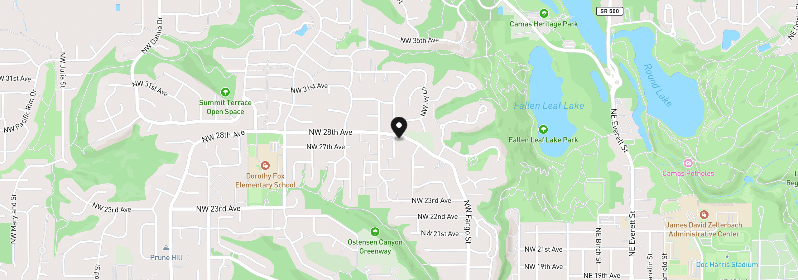 Map showing the location of 2746 NW Kent St, Camas, Wa 98607