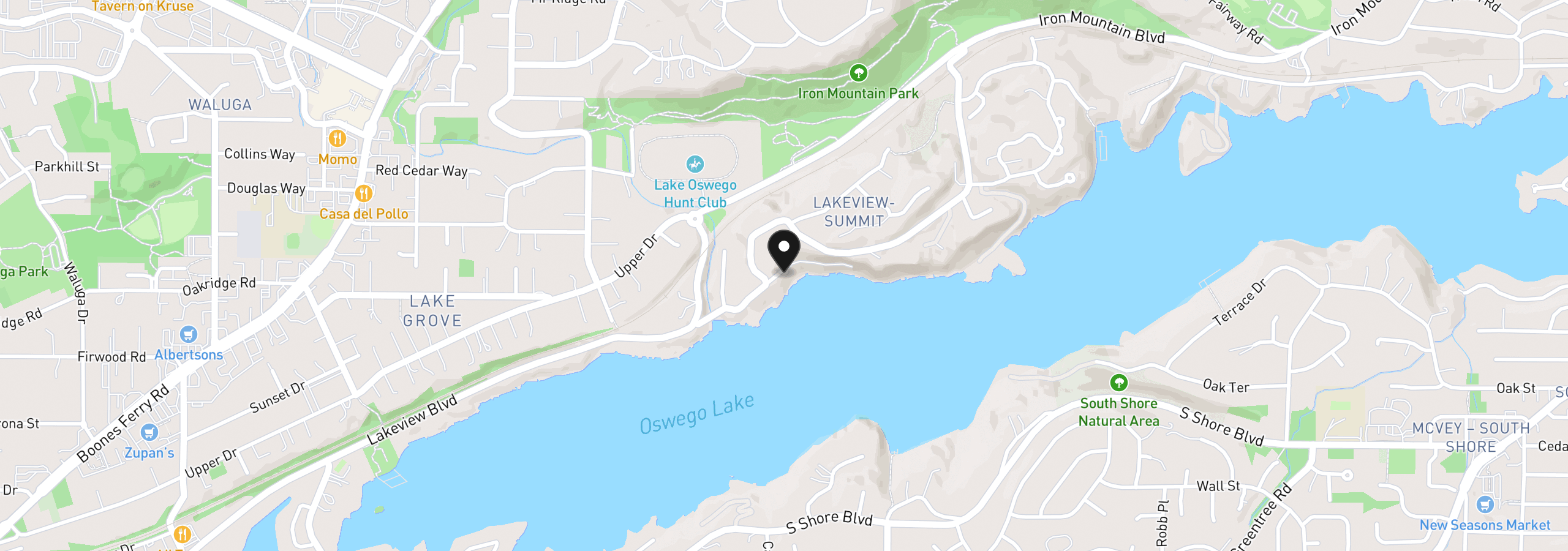 Map showing the location of 2430 Summit Ct, Lake Oswego, OR 97034