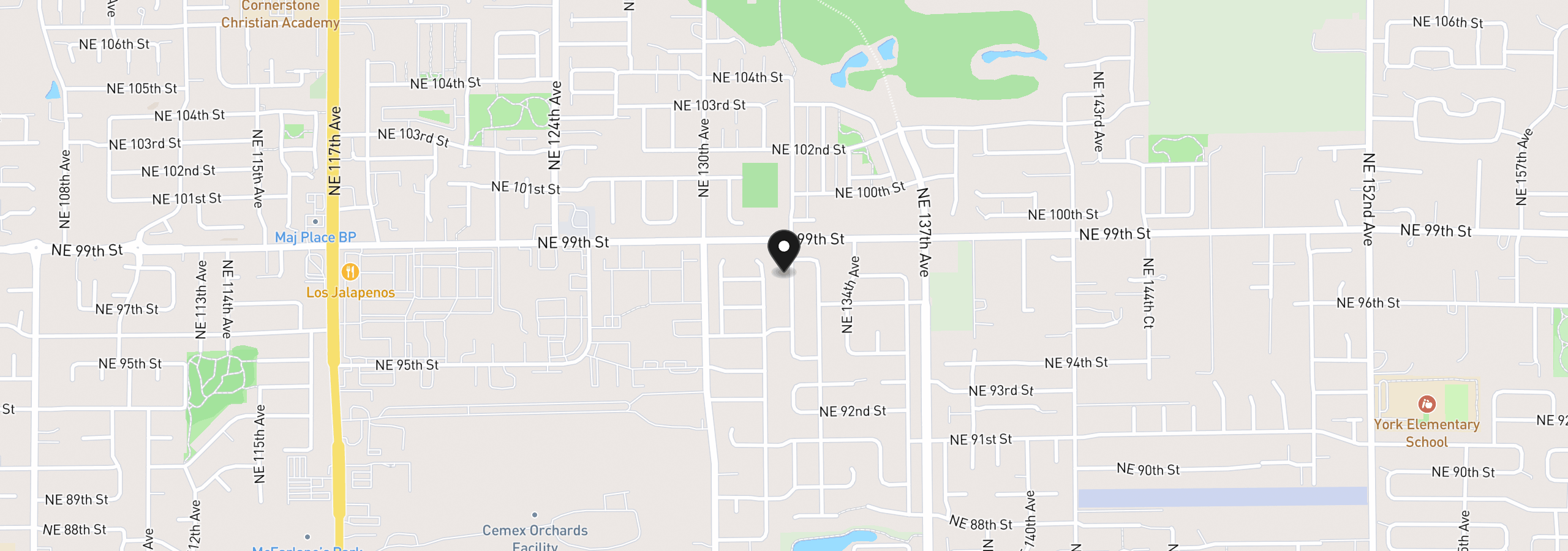 Map showing the location of 9710 NE 132nd Ave, Vancouver, Wa 98682