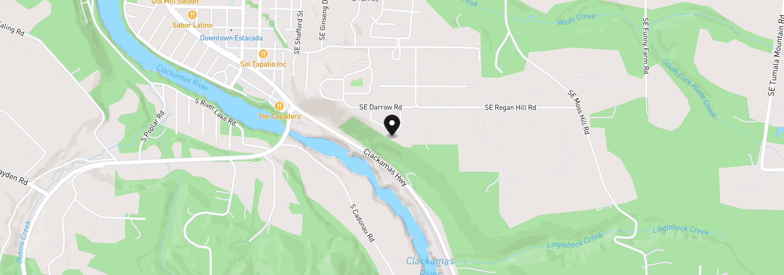 Map showing the location of 1041 SE Olive Way, Estacada, OR 97023