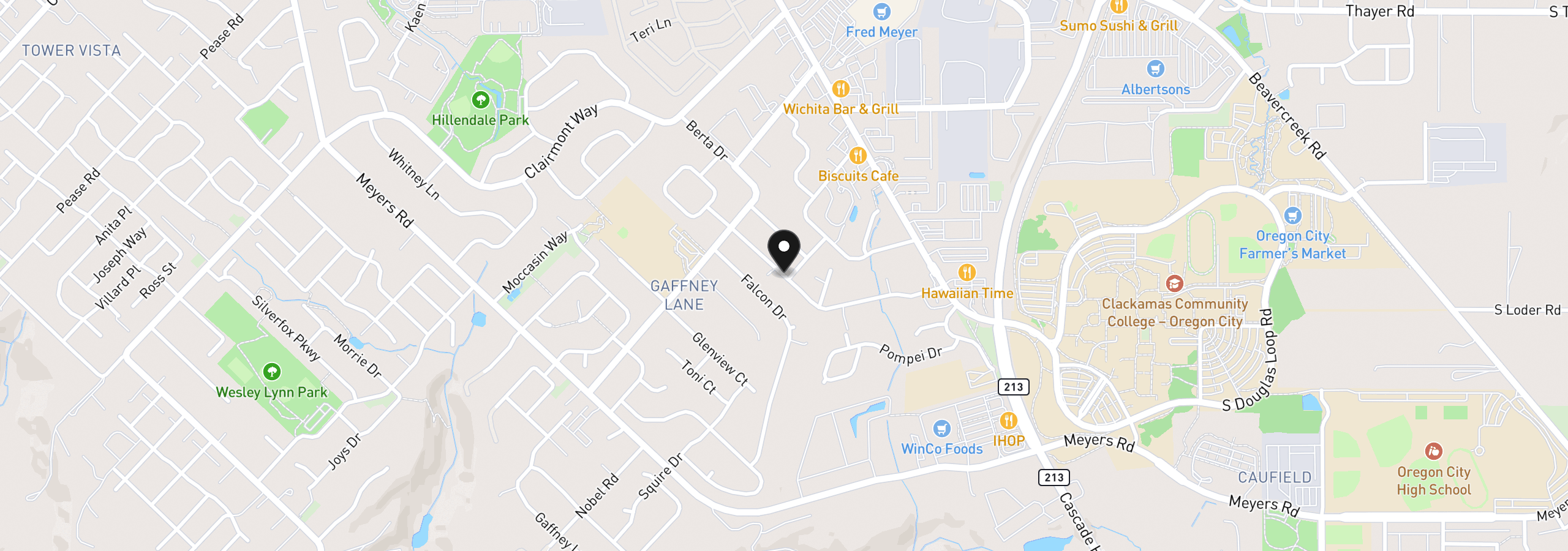 Map showing the location of 19481 S Lazy Creek Ln, Oregon City, OR 97045