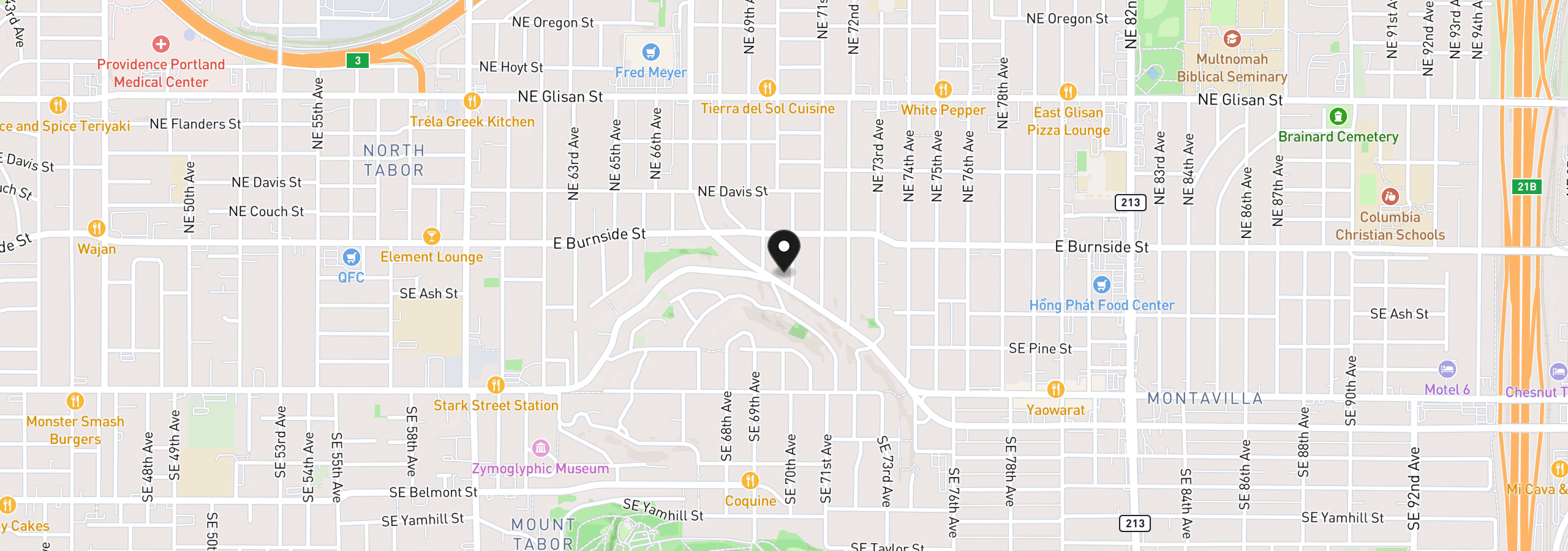 Map showing the location of 117 SE 70th Ave, Portland, OR 97215
