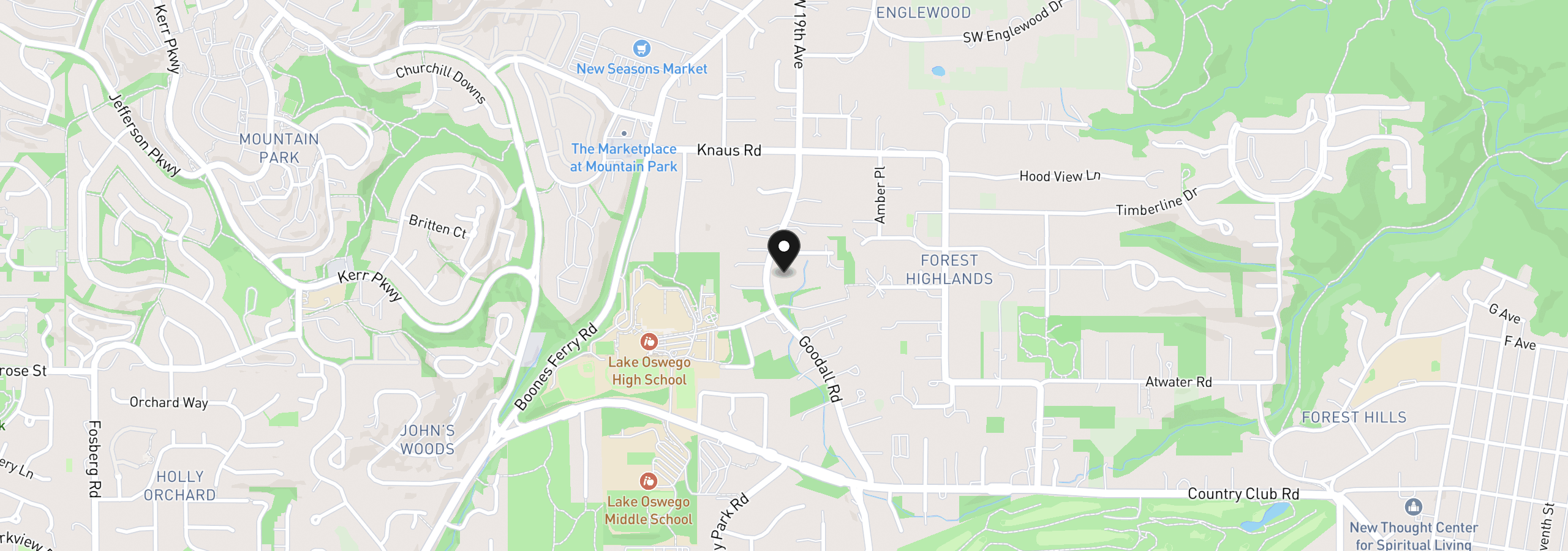 Map showing the location of 13584 Goodall Rd 7, Lake Oswego, OR 97034