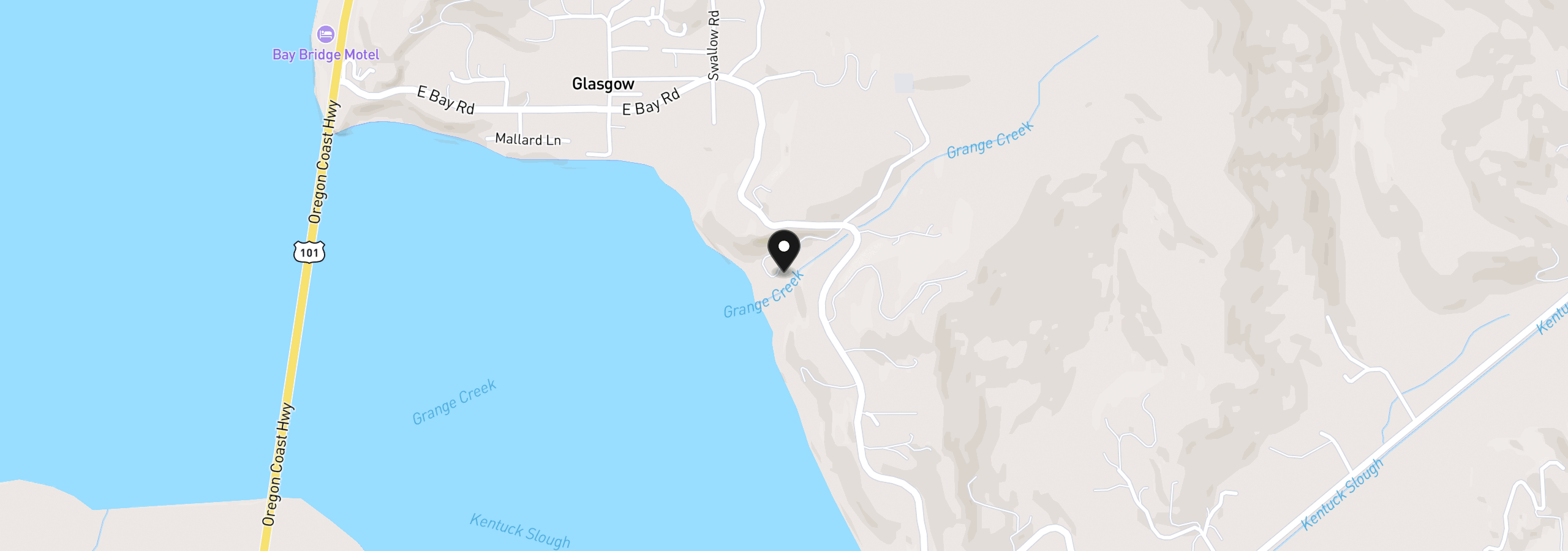 Map showing the location of 66642 E Bay Rd 30, North Bend, OR 97459